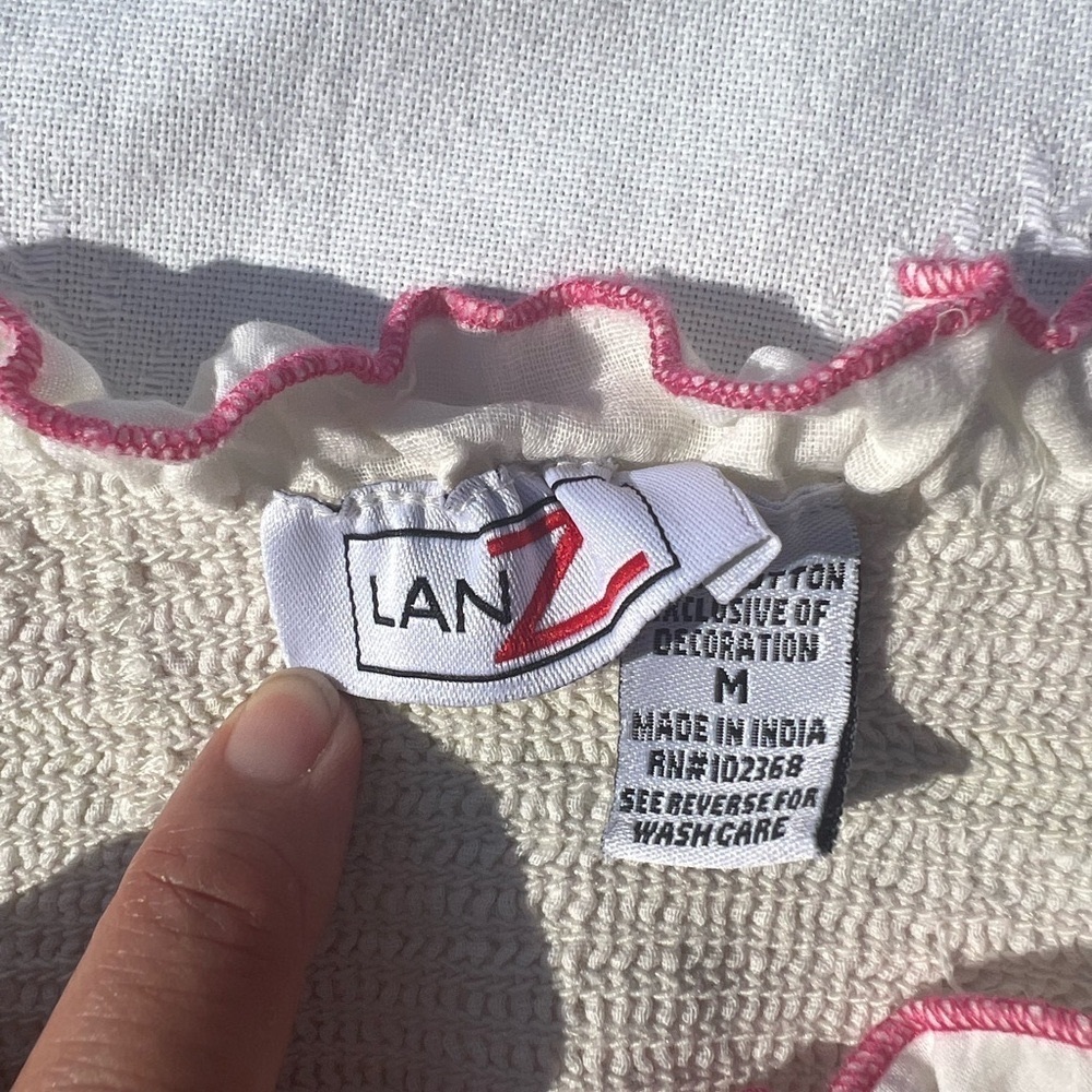 Vintage White straplessSmocked Top with Multicolor Embroidery - Picture 12 of 15